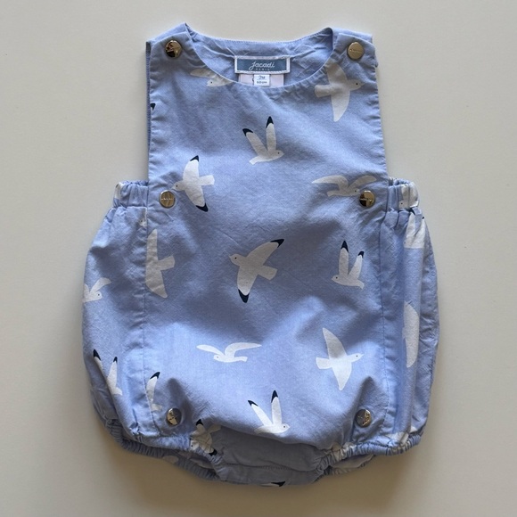 Jacadi Other - Jacadi Boys Light Blue Seagull Print Bubble Romper - Size 3M